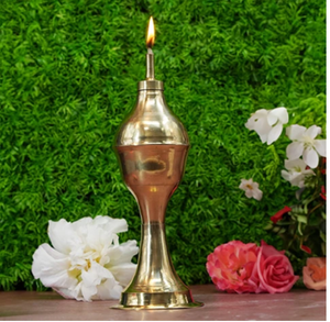 Pair of brass and copper finish classic <b>hurricane</b> <b>lantern</b> with clear glass globes, available at wholesale prices. - Product Image 4