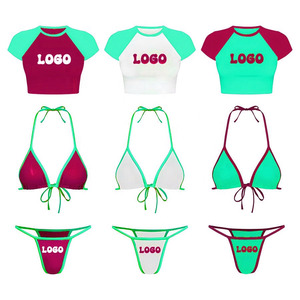 Ensemble bikini 2 pièces tendance pour femmes, couleur unie, imprimé numérique, vêtements de plage, maillots de bain, tenue sexy, bonne qualité, mode féminine - Product Image 5