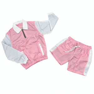 Men Sporty Tracksuit Set Black Gray Polyester Breathable <b>Polo</b> Collar Long Sleeve Shorts Spring Casual Wear - Product Image 2