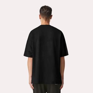 Haute qualité 340gsm 100% coton Super lourd unisexe surdimensionné goutte épaule essentiel solide manches T-shirt pour hommes femmes - Product Image 4