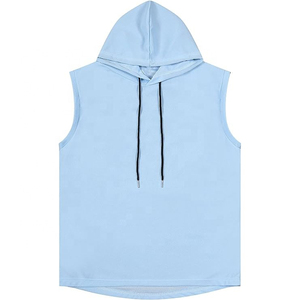 Performance <b>Sleeveless</b> <b>Hoodie</b> Men Fitness Workout Training Pullover Lightweight Breathable Sports Apparel Custom Logo OEM BASRA - Product Image 3