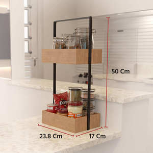 Unique Design Industrial Style Wooden Wall Shelf with Metal <b>Frame</b> for Bathroom Kitchen and Bedroom Use Available For Sale - Product Image 5