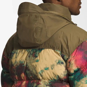 Blouson d'hiver pour homme style urbain avec col montant et capuche à bulles, logo personnalisé, en toile épaisse unie, manteau chaud d'extérieur - Product Image 6