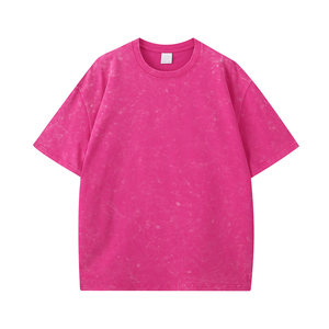 Camiseta Oversize para Hombre con Efecto Ácido, Algodón Pesado, Cuello Redondo, Manga Corta, Estilo Casual Urbano - Product Image 5