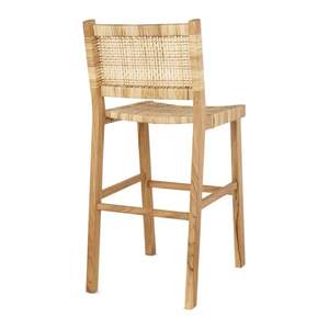 Tabouret de bar moderne en teck massif pour usage intérieur et extérieur avec siège confortable pour hôtel, café et bar - Product Image 6