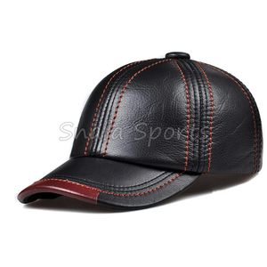 Gorra de Béisbol de Cuero Genuino para Hombre, Gorro de Cuero Vacuno Negro, Ajustable, para Otoño e Invierno - Product Image 2