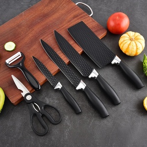 Juego de 6 piezas de alta calidad con cuchillo de chef, cuchillo rebanador, cuchillo multiusos, tijeras de cocina multiusos. Ideal para regalos, bricolaje y OEM. - Product Image 2