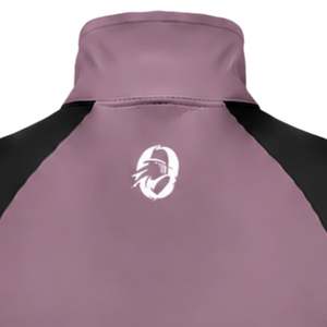 Women Quarter Zip Athletic <b>Top</b> Mauve Long Sleeve Fitted Sports Training Shirt High Collar <b>Thumbhole</b> Performance Activewear - Product Image 4