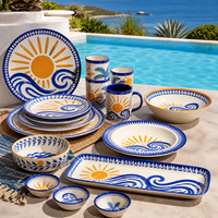 Collection de vaisselle moderne mélange de couleurs : Assiettes, bols, tasses pour hôtels, cafés, traiteurs et buffets – Service de table en mélamine