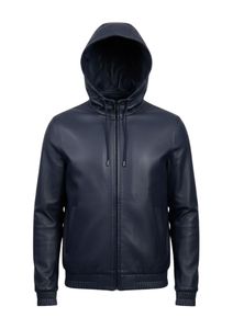 Sweat-shirt à capuche bleu marine pour homme, ensemble décontracté avec fermeture éclair intégrale et pantalon de jogging ajusté - Product Image 2