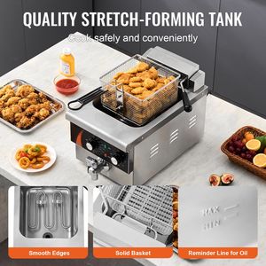 Friggitrice Elettrica Commerciale da Banco 1750W, 9Qt/8.5L, Acciaio Inossidabile 1mm, Alimentata a Gas, Usata - Product Image 6