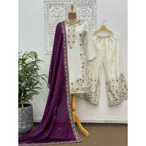 Ensemble haut, bas et dupatta de vêtements de fête indiens et pakistanais de créateurs - Product Image 1