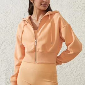 Vente en gros de sweats à capuche zippés pour femmes en polaire brossée, vêtements d'extérieur pour femmes, faible MOQ - Product Image 6