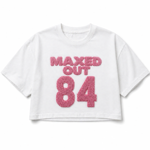 Customized Chenille Towel Patch Women's Shirts Embroidery Crop Top Toweling 3D Letter Print Short Sleeve Towel Cloth <b>Cute</b> <b>Tshirt</b> - Product Image 3