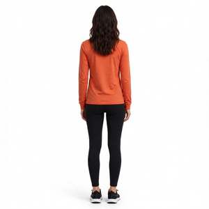 T-shirt pour femme, couleur unie, col rond, 100% coton, coupe classique, manches longues, décontracté, écologique, respirant, fabriqué au Bangladesh - Product Image 6