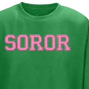 Sudadera Soror Verde para Mujer, Informal, de Manga Larga, Cuello Redondo, Felpa Suave, Inspirada en la Hermandad, para Eventos Escolares y Uso Diario - Product Image 6