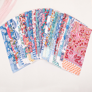 Pañuelo Cuadrado de Algodón con Diseño Paisley Multicolor, Patrón Floral, Cinta para la Muñeca, Accesorio para el Cabello y el Cuello, Accesorios de Moda Étnica - Product Image 1