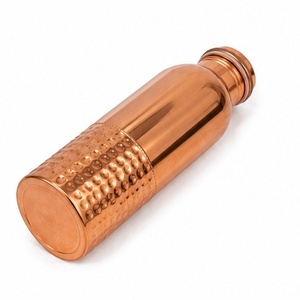 Top Handmade Hammered Pure Copper Leak-Proof Water Bottle Portable Travel Flask Drinking Bottle for Daily Use At Best Price - Product Image 1