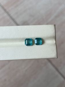 มรกตธรรมชาติจากแซมเบีย ทรงแอสเชอร์สีเขียวขัดเงา คู่ขนาด 7 มม. น้ำหนัก 3.2 กะรัต สำหรับทำเครื่องประดับ - Product Image 3