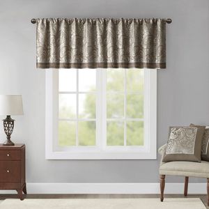 Mantovana finestra Jacquard in blu/marrone 50x18 "tende e mantovane prodotto - Product Image 1