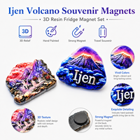 Souvenir de voyage d'Indonésie Ijen Magnétique de réfrigérateur en relief 3D