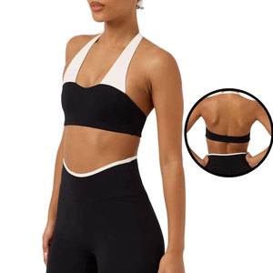 Fashion Zipper Front Yoga Gym Sports Bra Woman Breathable Women's High Support Backless Crop Sports Bra - Product Image 1
