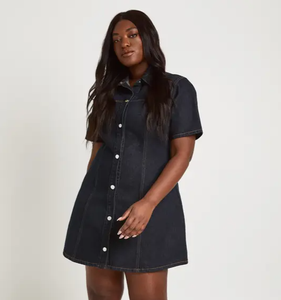Vestido Camisero de Mezclilla con Botones para Mujer, Ropa Casual de Moda, Logotipo Personalizado, Marca Privada, Proveedor de Ropa al por Mayor, OEM Personalizado - Product Image 1