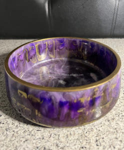 Bol de service en résine ronde polie pour la maison et l'hôtel décoration de table bol à salade alimentaire Style ange modèle motif artisanat fait à la main - Product Image 2