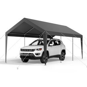 Tettoia per Auto Resistente 10 X 20 FT, Copertura Zincata Resistente ai Raggi UV e all'Acqua, Riparo per Auto in Materiale PC a Vela Singola - Product Image 2