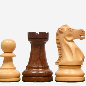 Élégantes pièces d'échecs américaines Staunton Tournament, 4,1 cm de hauteur, en bois de Sheesham et de Boxwood, au meilleur prix. - Product Image 1