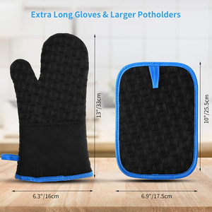 Industrial Grade Leather Heat Resistant <b>Gloves</b> for Baking Grilling & Cooking Heavy Duty <b>Oven</b> Mitts for Bakery and Restaurant Use - Product Image 4