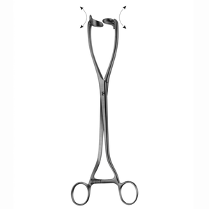 Pinzas Elevadoras Uterinas Collin, Rectas, con Mandíbulas Móviles, 265 mm, Acero Inoxidable, Pinzas Manuales para Disección y Enucleación Quirúrgica - Product Image 1