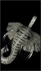 Colgantes y Dijes de Joyería Fina Personalizables Estilo Hip Hop, Colgante de Elefante con Diamantes de Moissanita, Plata 925 para Él - Product Image 3