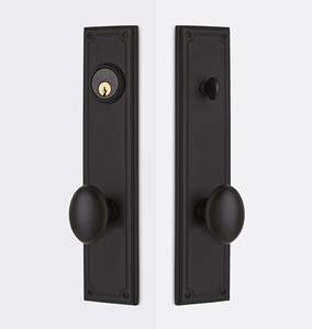 Poignée de porte double en acier noir pour armoire, maison, bureau, hôtel, personnalisable avec barre de confidentialité et serrure de passage, quincaillerie. - Product Image 4
