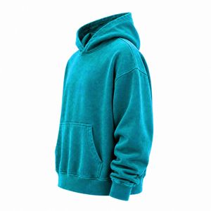 เสื้อฮู้ดดี้โอเวอร์ไซส์พรีเมียมรุ่นใหม่ล่าสุดสำหรับผู้ชาย ผ้าฝ้ายหนานุ่ม สไตล์สตรีทแวร์ รับผลิตแบบ OEM ODM - Product Image 3