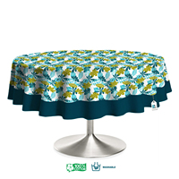 Nappe ronde moderne en coton tissé 100% avec imprimé floral, imperméable, anti-taches, douce, personnalisable pour la salle à manger, la cuisine et la décoration de la maison