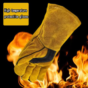 Cheap Price Top Quality Custom Leather Safety Welding Work <b>Gloves</b> OEM Services Waterproof Welder Working <b>Gloves</b> For Hand Safety - Product Image 6