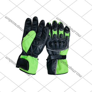 Gants de moto d'aventure en cuir pour homme, compatibles écran tactile, à doigts entiers, avec fermeture auto-agrippante et poignées, collection Hiver 2026 - Product Image 5