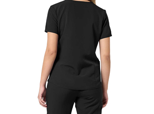 Women's Black V-Neck <b>Scrub</b> Top with Pockets Cotton Woven Hospital <b>Uniform</b> <b>Scrubs</b> Set for Medical Use Needle Detection Wholesale - Product Image 3