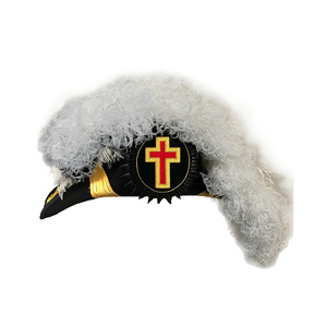 Sombreros Ceremoniales al por Mayor, Sombrero de Comandante Eminente de los Caballeros Templarios, Plumas Totalmente Blancas, Sombrero Personalizado - Product Image 1