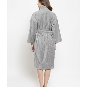 Peignoir en tissu éponge à capuche SW GROUP, robe de spa à manches longues, longueur genou, logo personnalisé, hôtel, maison - Product Image 6