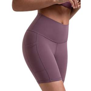 Shorts de Yoga de Cintura Alta para Mujer con Bolsillos Laterales, Ecológicos, Elásticos en 4 Direcciones, Compresión para Entrenamiento, Gimnasio, Ciclismo, Deportes, con Diseño - Product Image 5