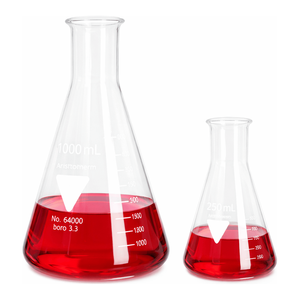Frasco Erlenmeyer de Vidrio Borosilicato con Cuello Estrecho/Ancho de 25-5000 ml para Calentamiento Químico y Cultivo - Product Image 2