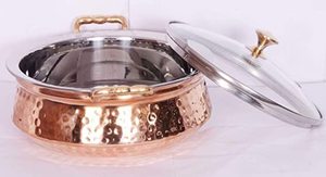Juego de Vajilla Clásico Ecológico de Acero Inoxidable y Cobre con Base Martillada, No Tóxico, Duradero, Apto para Lavavajillas, para el Hogar - Product Image 3