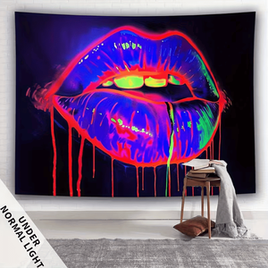 1pc QD_VIVIOS Grande Tapisserie Murale Fluorescente Activée par la Lumière UV/Noire pour Décorations de Fête - Product Image 2