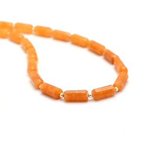 Perles de jade naturel jaune facettes en forme de tube, 4x10mm-5x12mm, pierres semi-précieuses, forme cylindrique fantaisie, pour bijoux. - Product Image 2