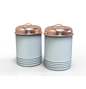 Bless This Kitchen Boîtes de rangement métalliques cylindriques avec couvercles hermétiques pour la conservation des aliments, design champêtre - Product Image 3