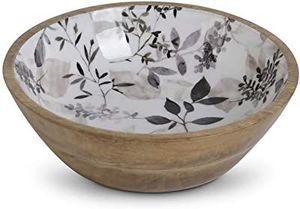 Bol en bois émaillé fait main, écologique et durable, style américain, motif floral et oiseaux, pour servir des aliments, vaisselle, ustensiles de cuisine, décoration - Product Image 3