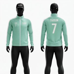 เสื้อพูลโอเวอร์สำหรับฝึกซ้อมฮอกกี้สนามแบบยูนิเซ็กซ์ ผ้าฟลีซโพลีเอสเตอร์อินเตอร์ล็อค 250 GSM พรีเมียม สีเขียวมิ้นท์ แต่งสีขาว พร้อมพิมพ์ลายตามสั่ง สำหรับฤดูใบไม้ร่วง - Product Image 1
