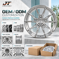 Jantes forgées 6061-T6 à cinq branches en V, finition usinée argentée, concaves peu profondes, 18-22 pouces, 5x112 5x114.3 pour BMW Audi Mercedes-Benz